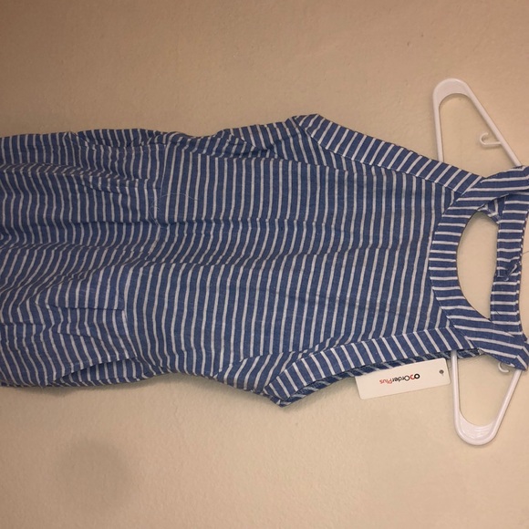 Blue and white striped jumpsuit - Picture 1 of 4